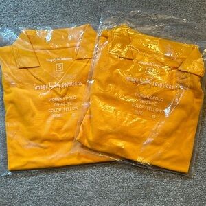 Set of 2 gold colored short sleeve polo shirts
